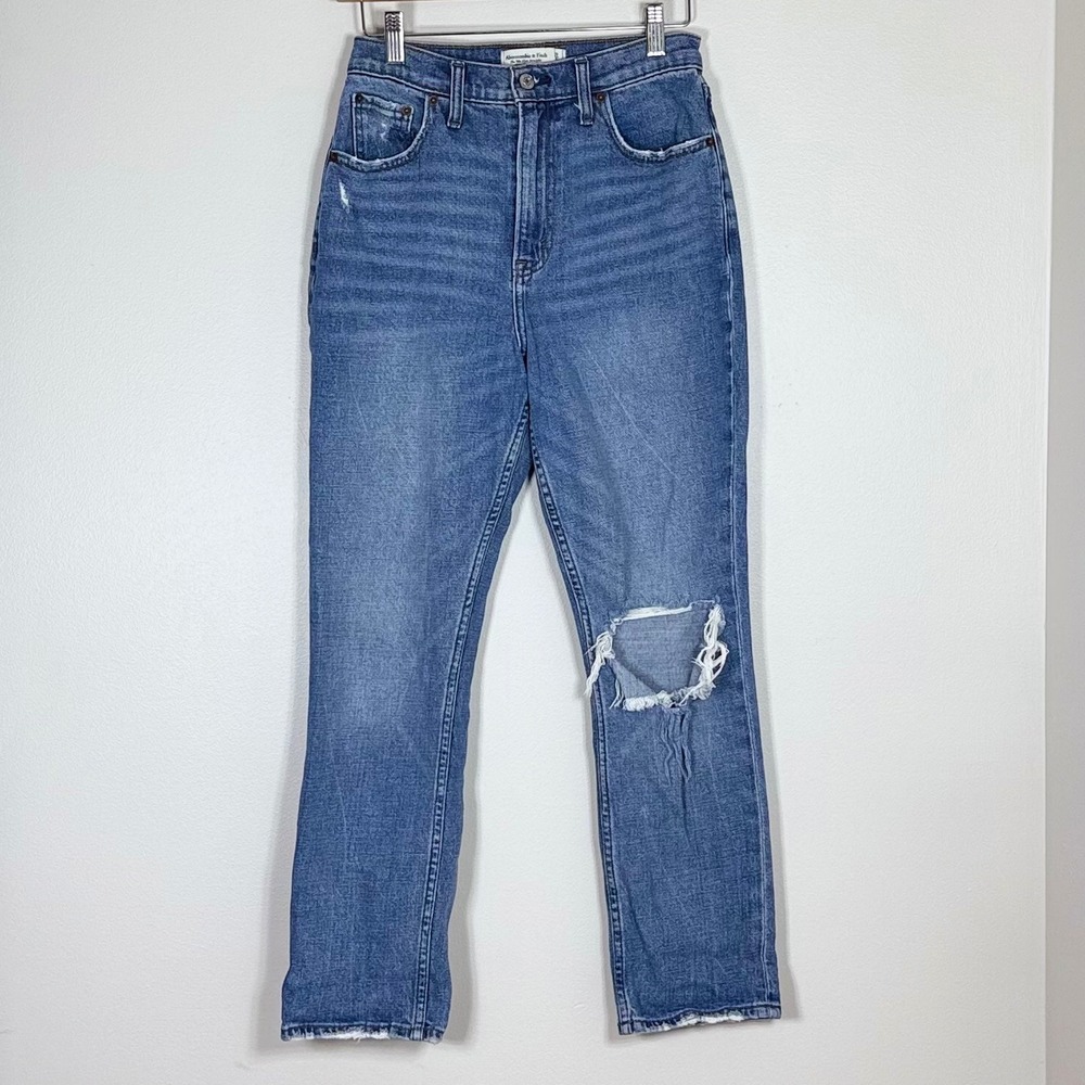 Abercrombie & Fitch Women 90s Slim Straight Ultra High Rise Jeans 4XS Curve Love